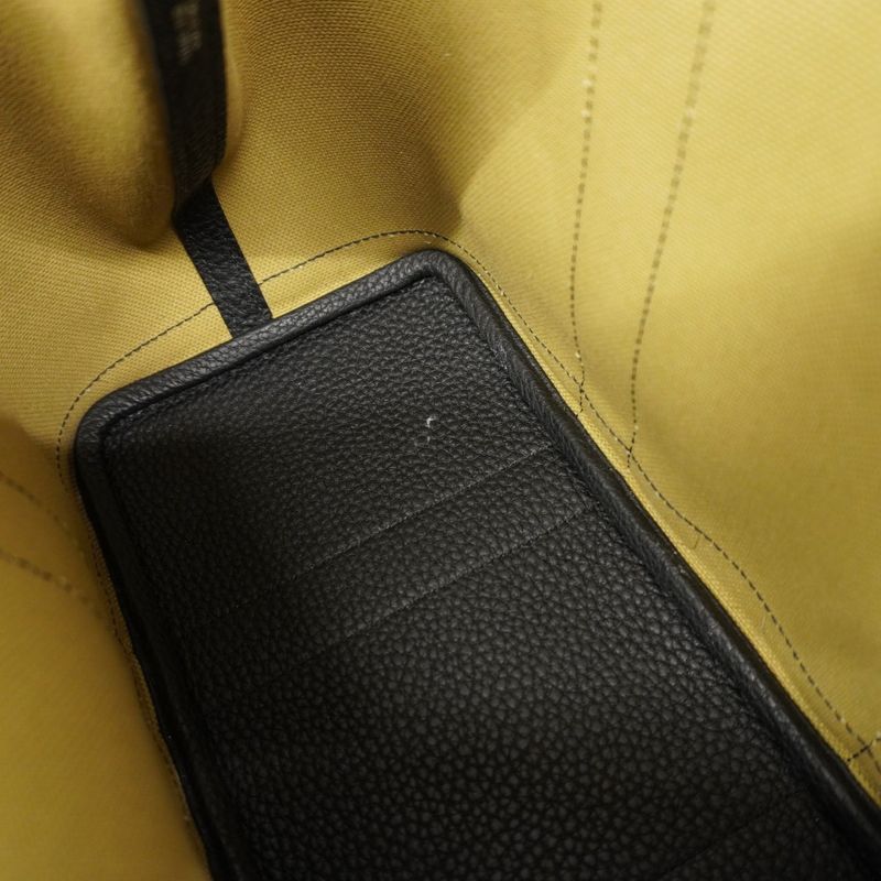 Hermes Tote Garden Party TPM Toile Military Beige Black Silver W