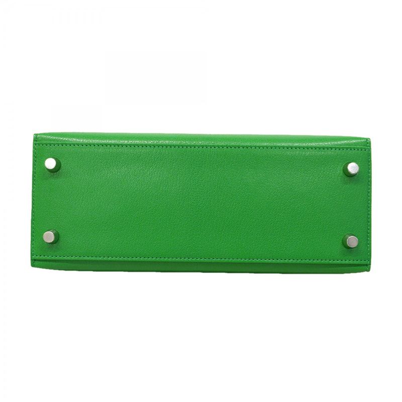 Hermes Handbag Kelly 25 Chevre Bamboo Silver 2-Way Bag