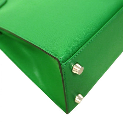 Hermes Handbag Kelly 25 Chevre Bamboo Silver 2-Way Bag