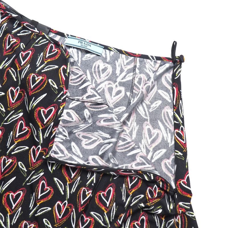 Prada Organzino Heart Skirt 38 Silk Jersey