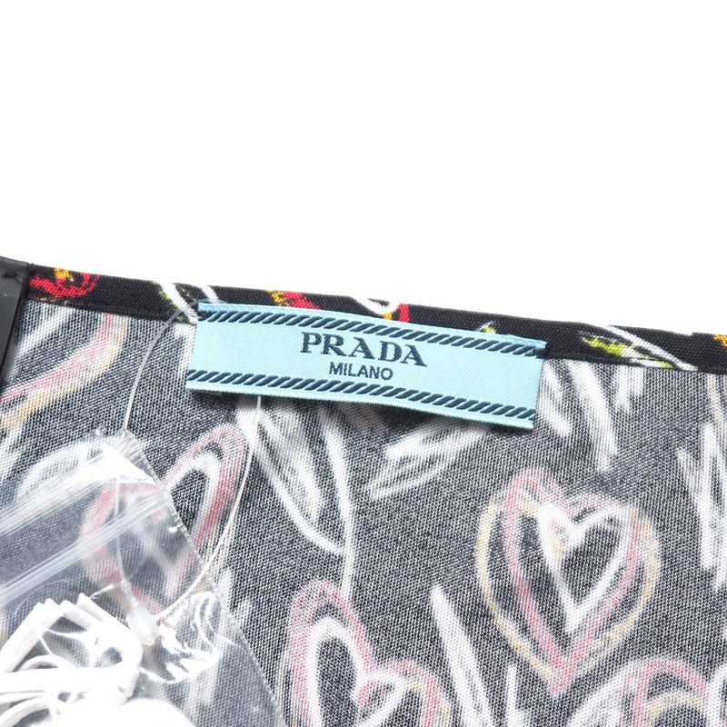 Prada Organzino Heart Skirt 38 Silk Jersey