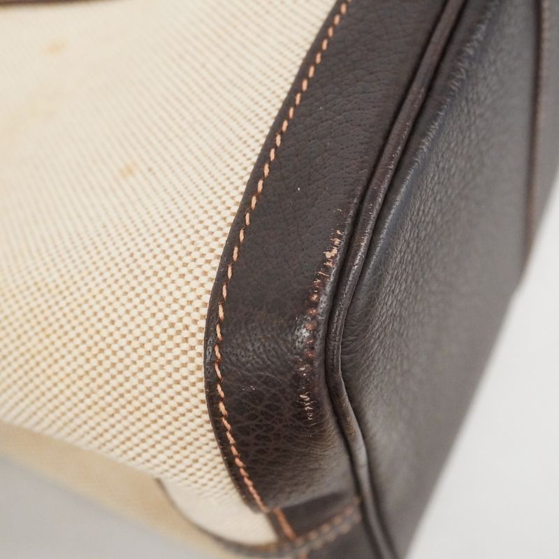 Hermes Tote Garden Party PM Toile Ash Brown Silver