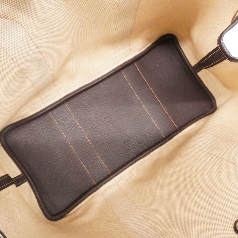 Hermes Tote Garden Party PM Toile Ash Brown Silver