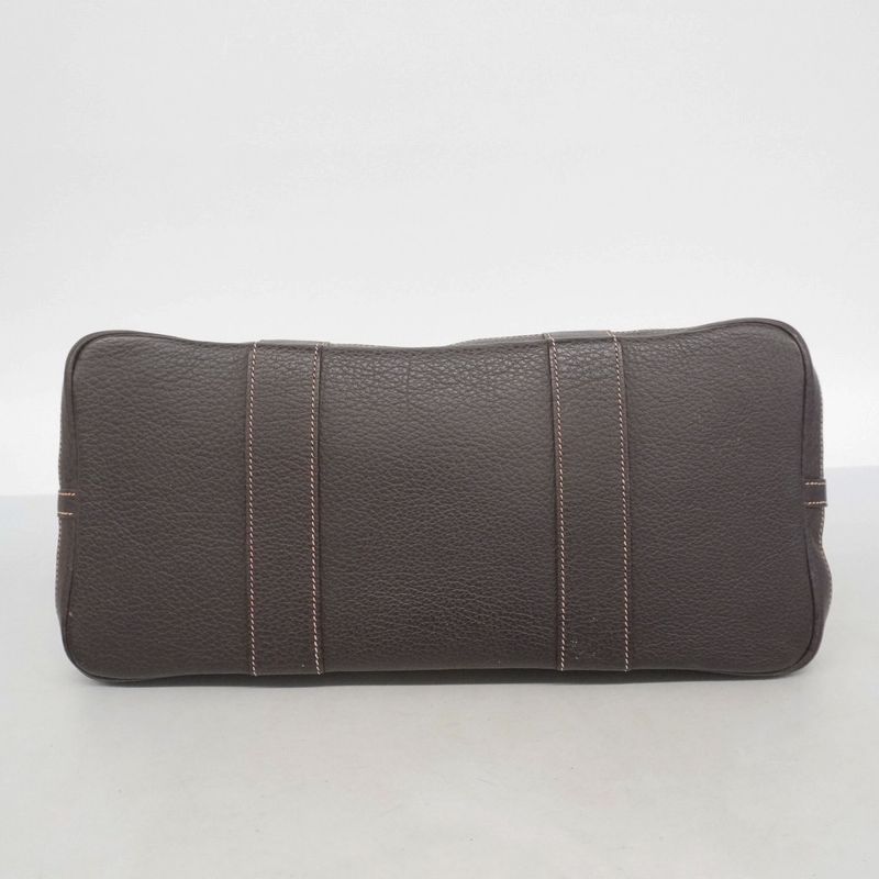 Hermes Tote Garden Party PM Toile Ash Brown Silver