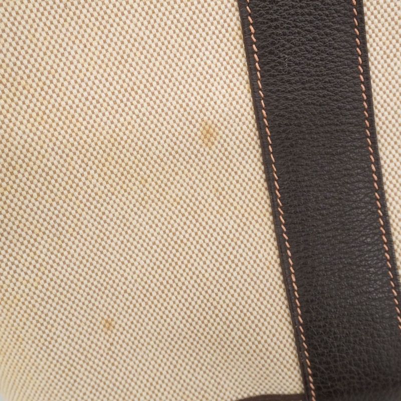 Hermes Tote Garden Party PM Toile Ash Brown Silver