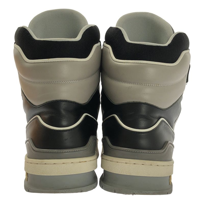Louis Vuitton LV Trainer Leather High Cut Sneakers 7.5 Black Gray