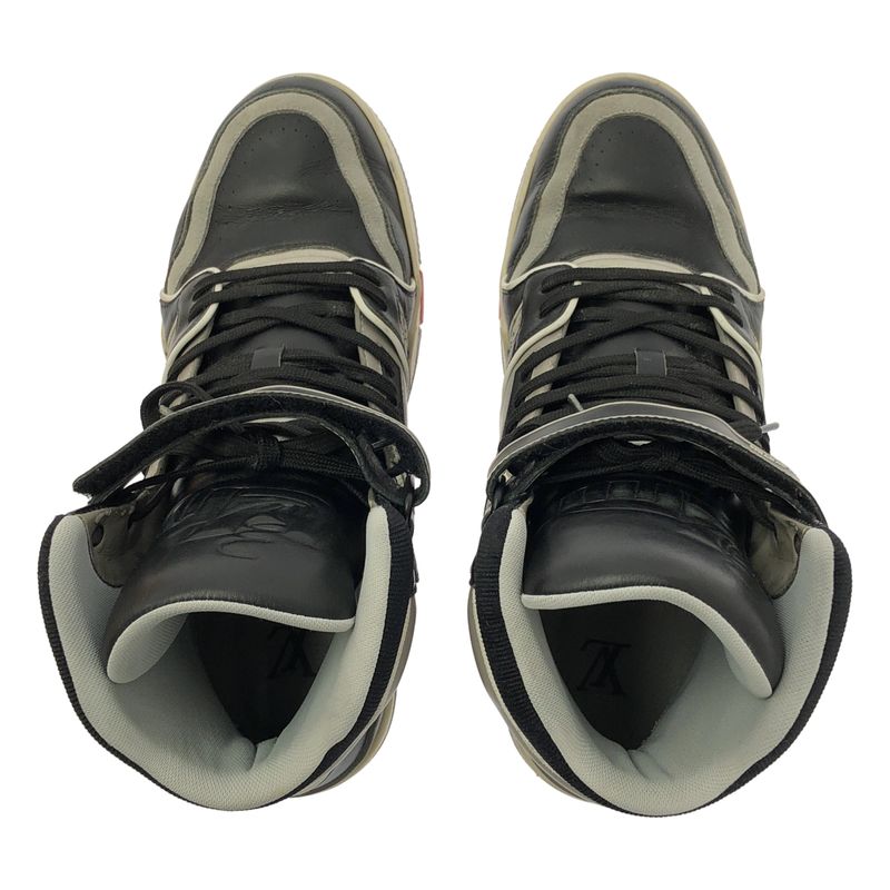 Louis Vuitton LV Trainer Leather High Cut Sneakers 7.5 Black Gray