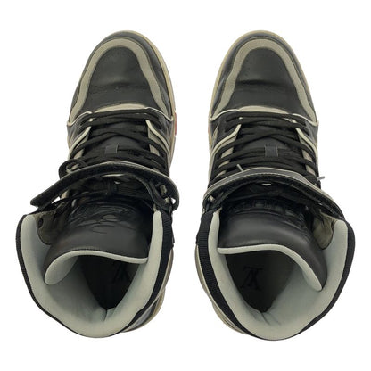 Louis Vuitton LV Trainer Leather High Cut Sneakers 7.5 Black Gray
