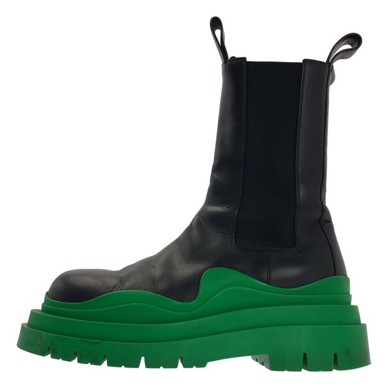 Bottega Veneta Tire Chelsea Boots 41 Black Green
