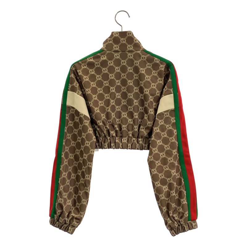 Gucci Interlocking All Over Pattern Sherry Line Cropped Track Jacket