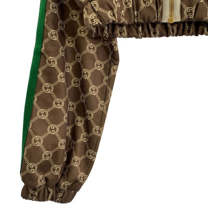 Gucci Interlocking All Over Pattern Sherry Line Cropped Track Jacket