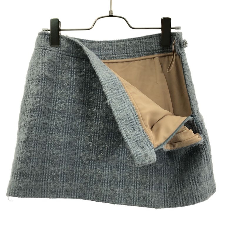 Gucci Loop Tweed Mini Skirt 8 Light Blue