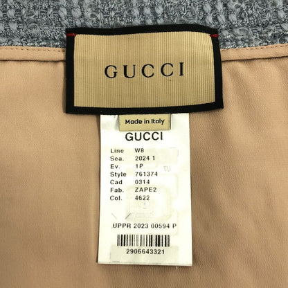 Gucci Loop Tweed Mini Skirt 8 Light Blue