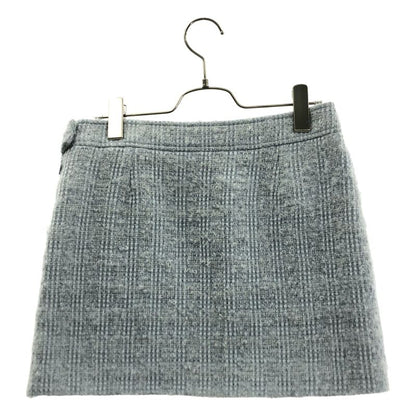 Gucci Loop Tweed Mini Skirt 8 Light Blue