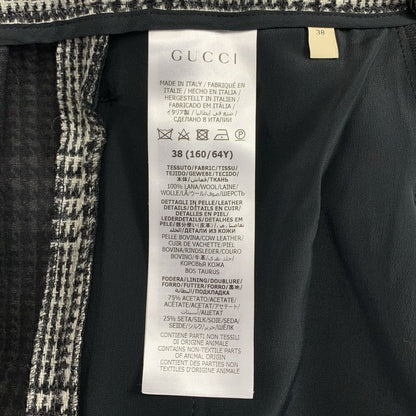 Gucci Wool Houndstooth Pleated Shorts 38 Gray