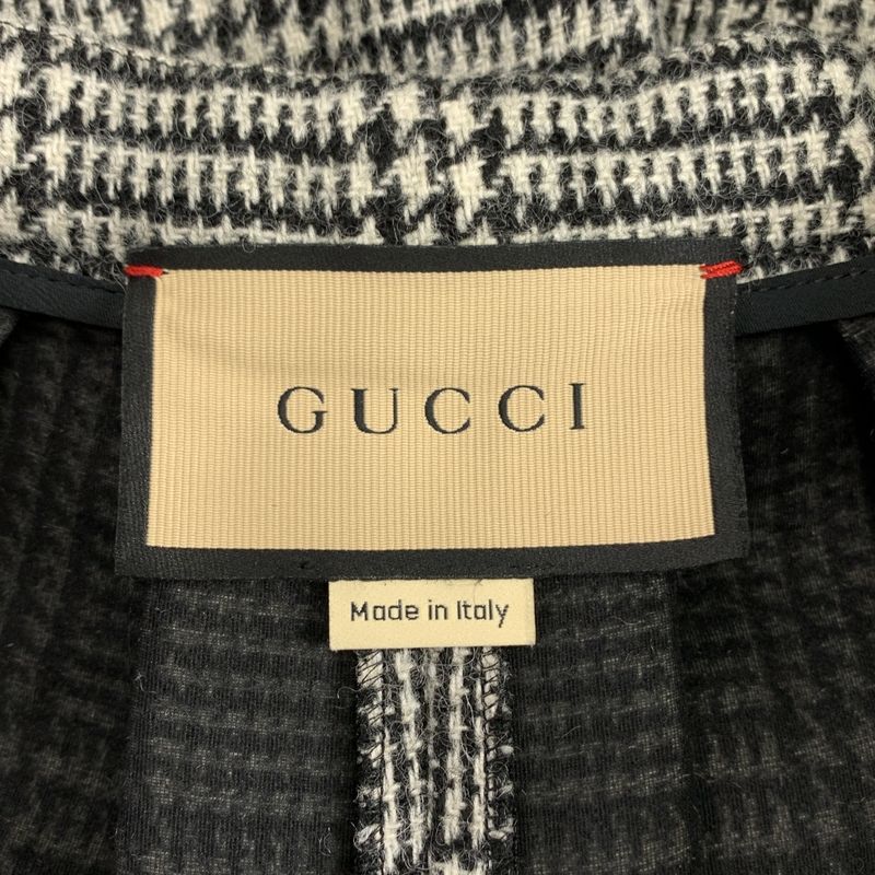 Gucci Wool Houndstooth Pleated Shorts 38 Gray