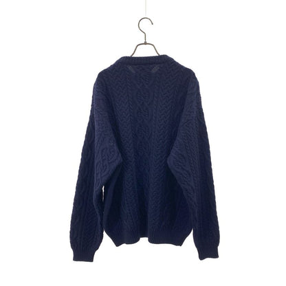 Hermes Wool Cable Crew Neck Knit XXL Navy