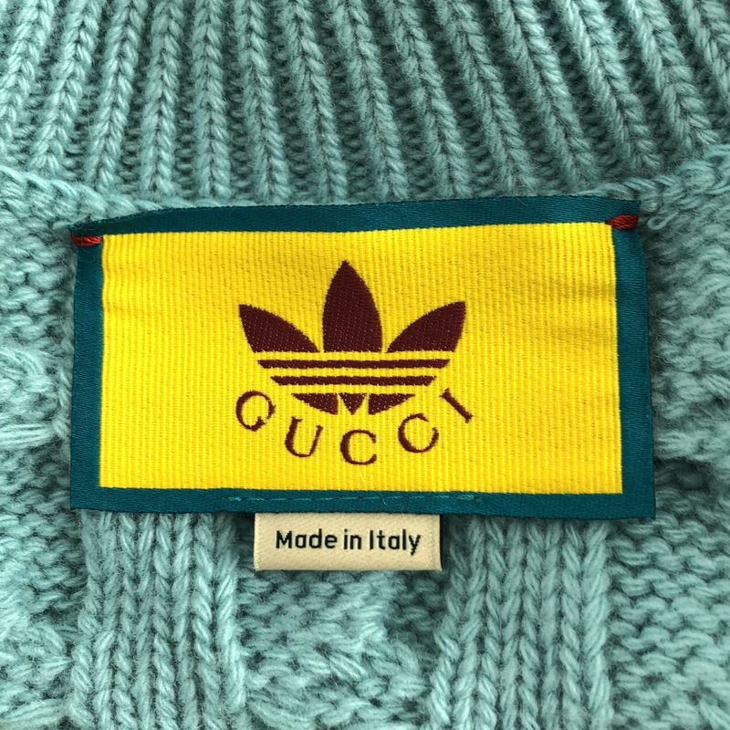 Gucci Adidas Wool Mohair Logo Embroidery Cable Knit Dress Xxs
