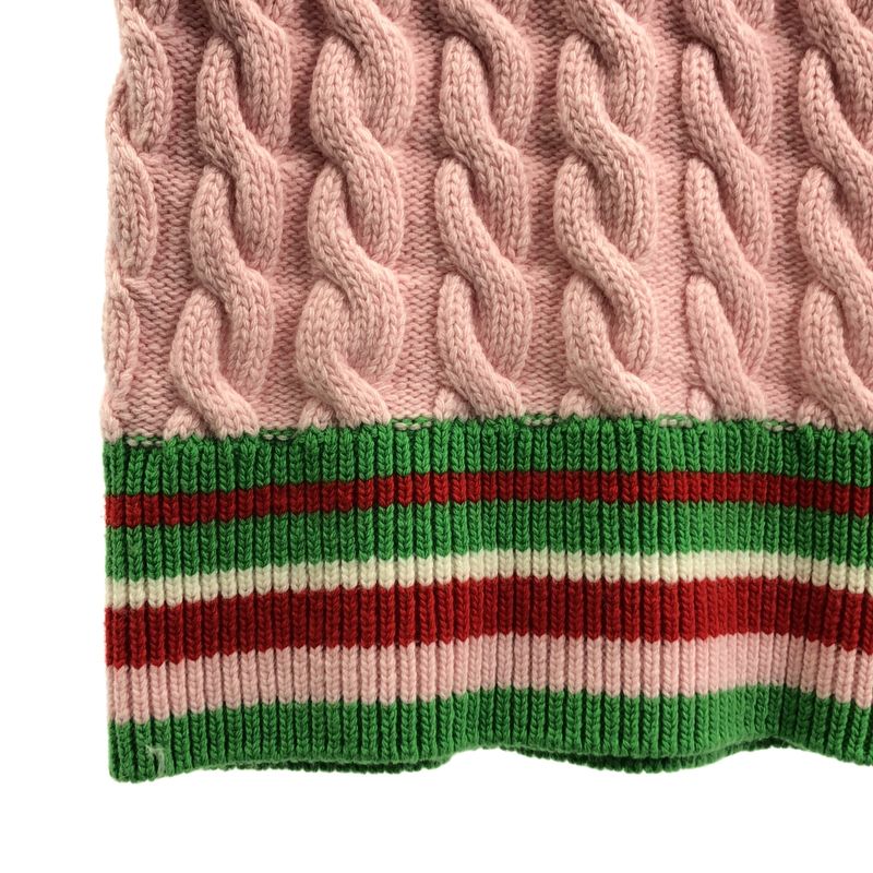 Gucci Adidas Wool Mohair Logo Embroidery Cable Knit Dress Xxs