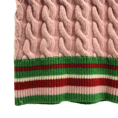 Gucci Adidas Wool Mohair Logo Embroidery Cable Knit Dress Xxs