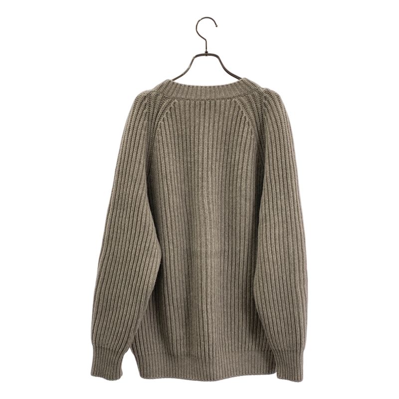 Gucci Wool Cashmere V-neck Rib Knit S Gray