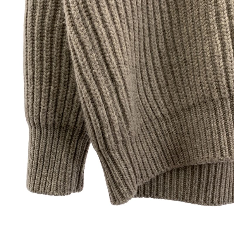 Gucci Wool Cashmere V-neck Rib Knit S Gray