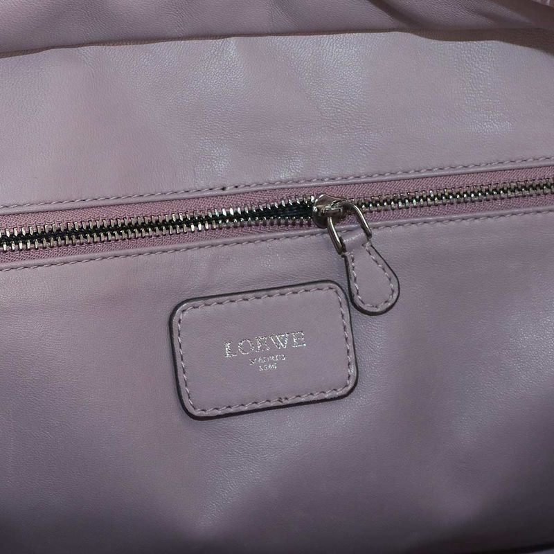 Loewe Amazona 36 Hand Bag Leather Pink Purple Silver