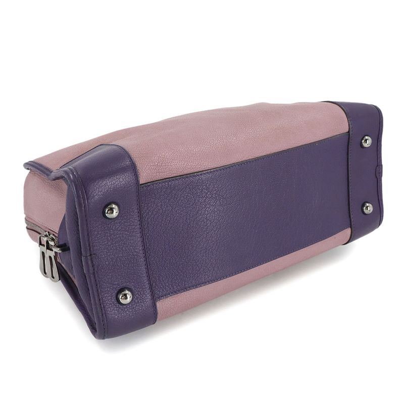Loewe Amazona 36 Hand Bag Leather Pink Purple Silver