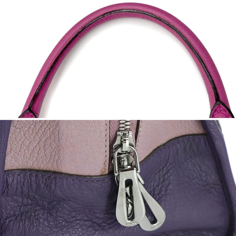 Loewe Amazona 36 Hand Bag Leather Pink Purple Silver