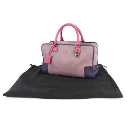 Loewe Amazona 36 Hand Bag Leather Pink Purple Silver