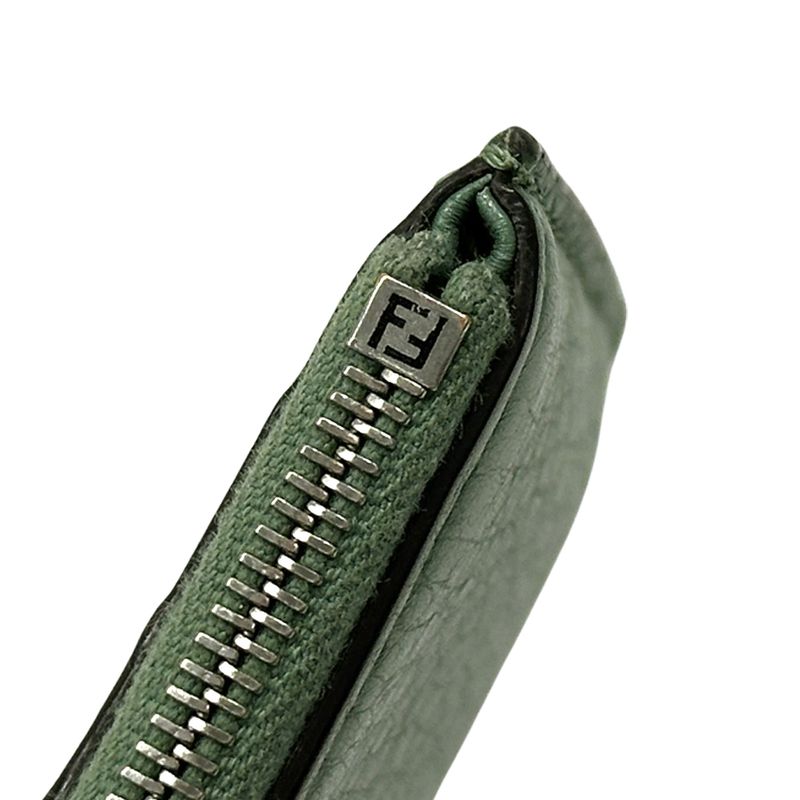 Fendi Wallet Coin Case Leather Fragment Green Card
