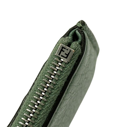 Fendi Wallet Coin Case Leather Fragment Green Card