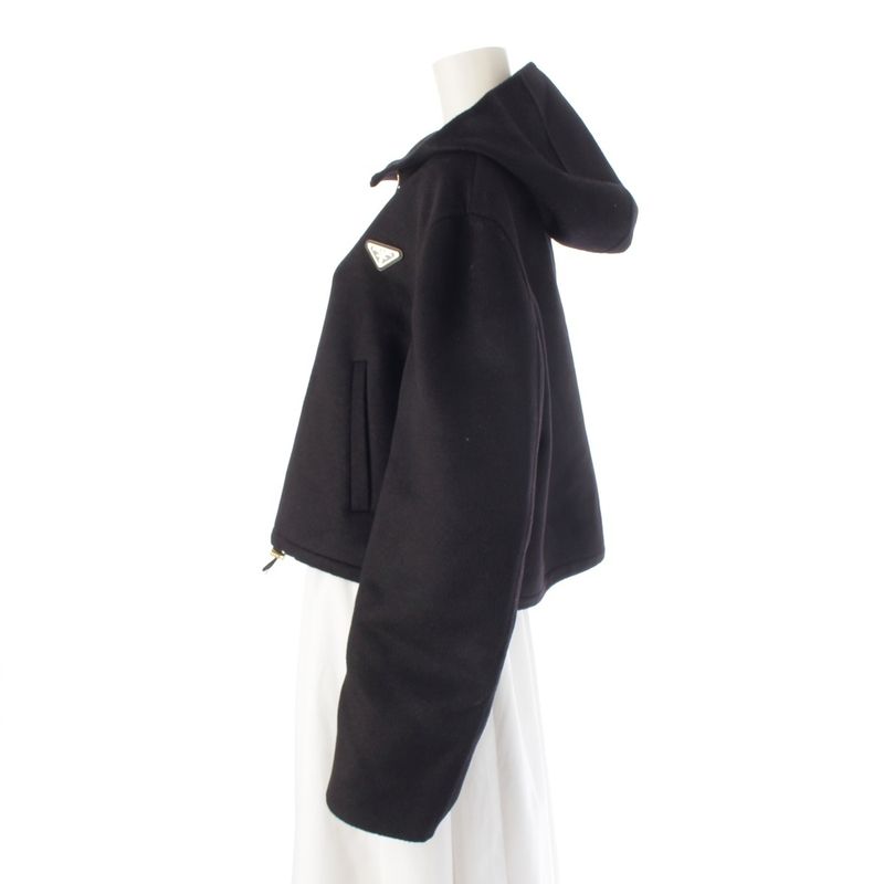 Prada Wool Angora Lightweight Cashgora Jacket Black 40