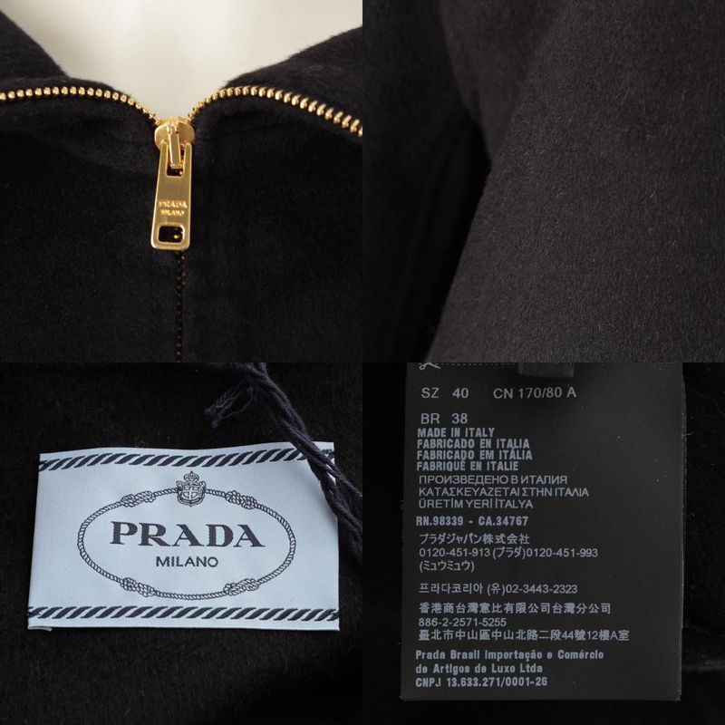 Prada Wool Angora Lightweight Cashgora Jacket Black 40