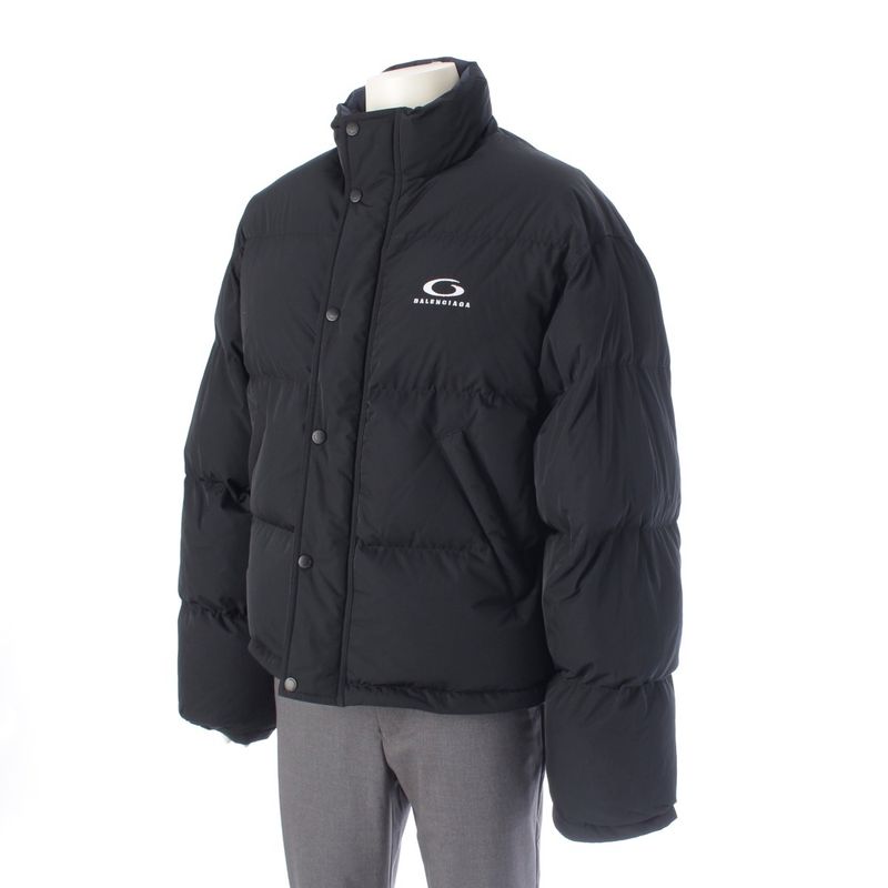 Balenciaga Nylon Silk Reversible Down Jacket Black