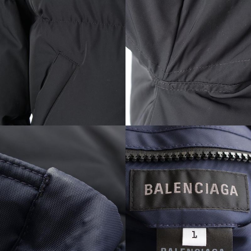 Balenciaga Nylon Silk Reversible Down Jacket Black
