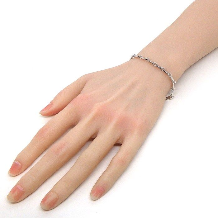 Cartier Bracelet Figaro Chain 18K White Gold