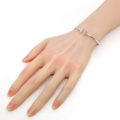 Tiffany & Co. Bangle T Wire 18K White Gold M