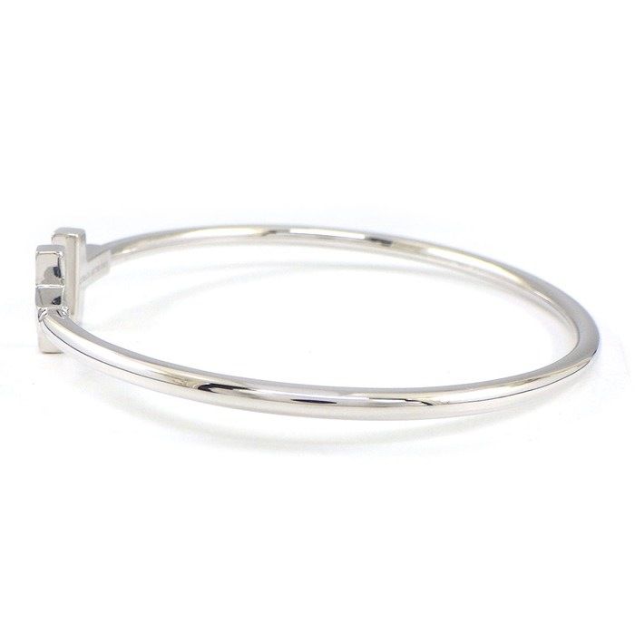 Tiffany & Co. Bangle T Wire 18K White Gold M