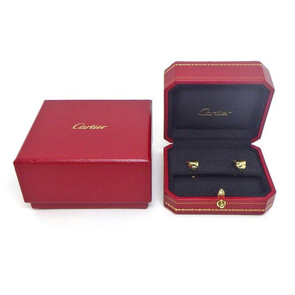 Cartier Earrings Panthere Panther Motif Tsavorite Garnet Onyx Lacquer