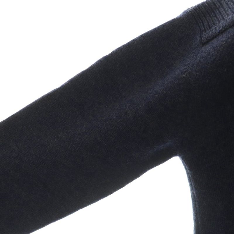 Hermes Cashmere Knit Dress Long Sleeve Calf Long 38 Navy NR OS