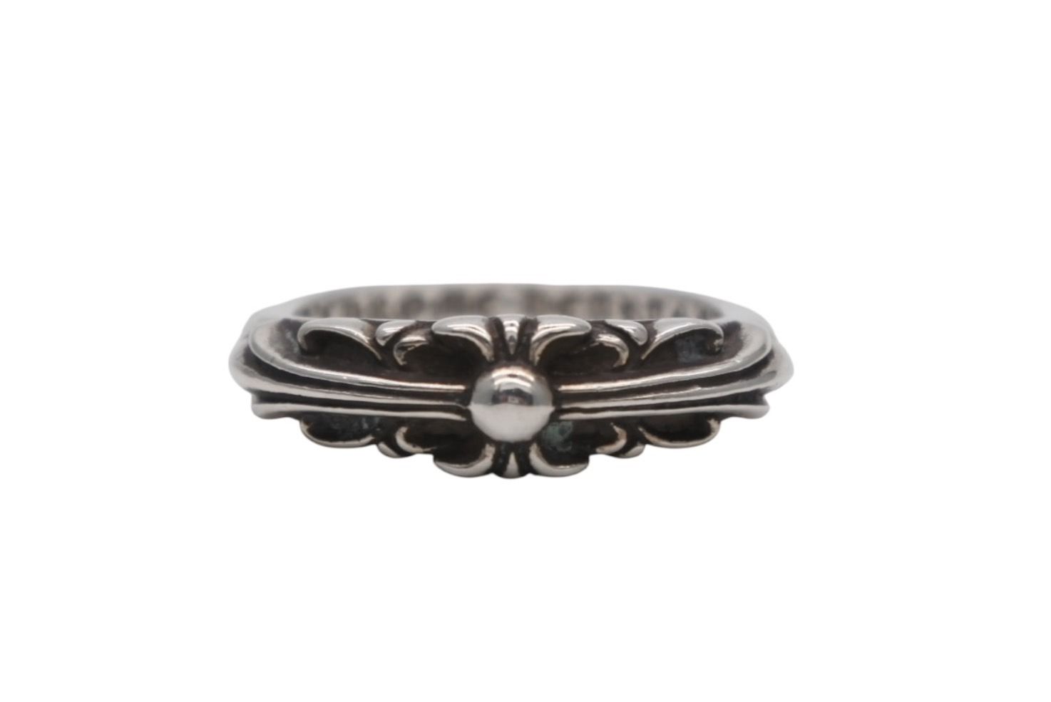 Chrome Hearts Baby Classic Floral Black Sling Ring 925 Sterling Silver