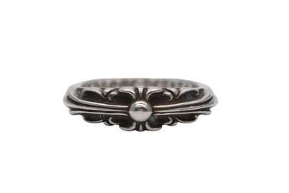 Chrome Hearts Baby Classic Floral Black Sling Ring 925 Sterling Silver