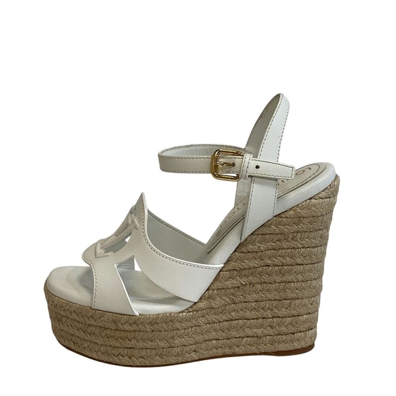 Louis Vuitton Wedge Sole LV Logo Open Toe Espadrille Strap Isola