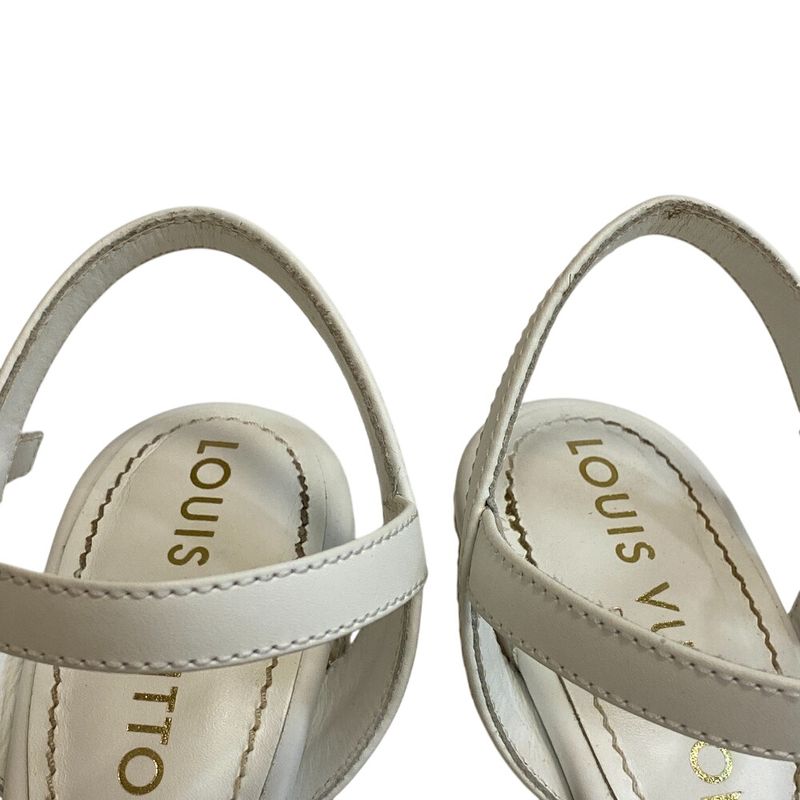Louis Vuitton Wedge Sole LV Logo Open Toe Espadrille Strap Isola