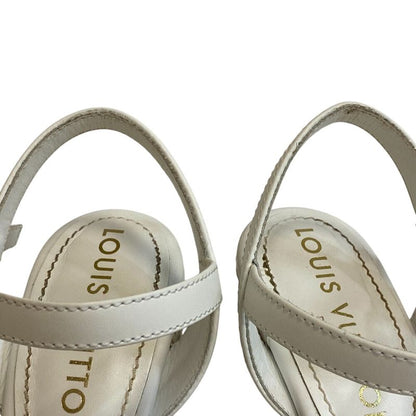 Louis Vuitton Wedge Sole LV Logo Open Toe Espadrille Strap Isola