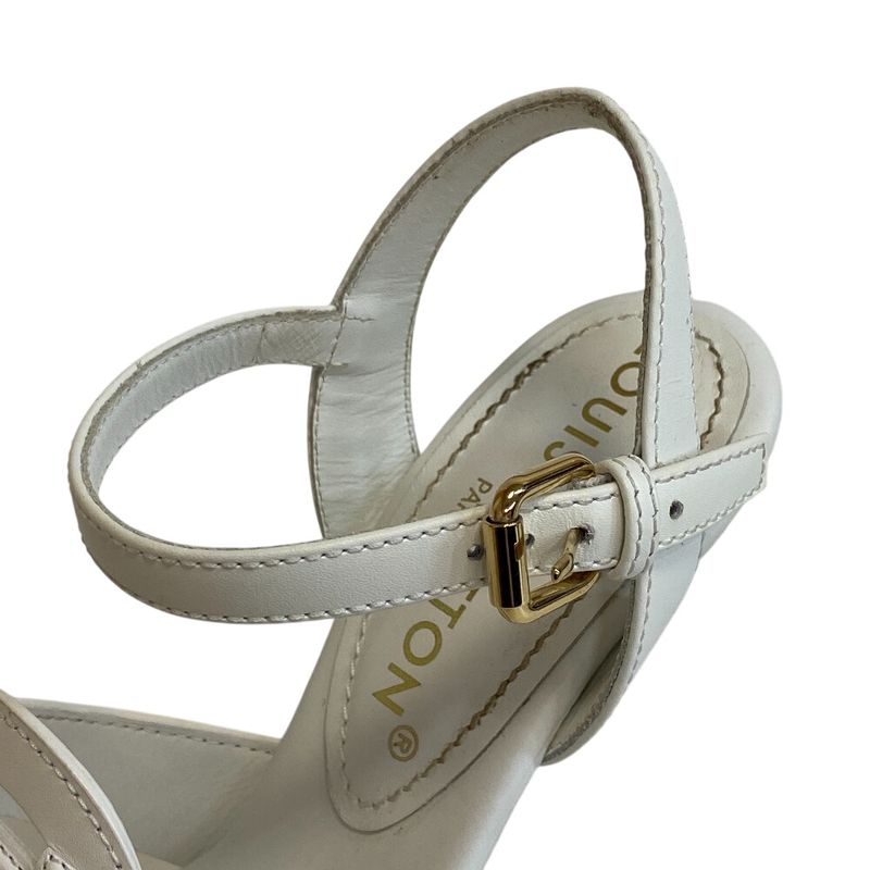 Louis Vuitton Wedge Sole LV Logo Open Toe Espadrille Strap Isola