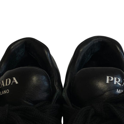 Prada Triangle Logo Triangle Lace Up Thick Sole Downtown Sneakers