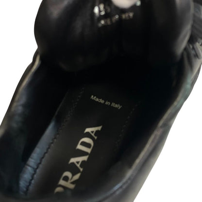 Prada Triangle Logo Triangle Lace Up Thick Sole Downtown Sneakers