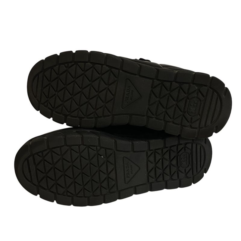 Prada Triangle Logo Triangle Lace Up Thick Sole Downtown Sneakers
